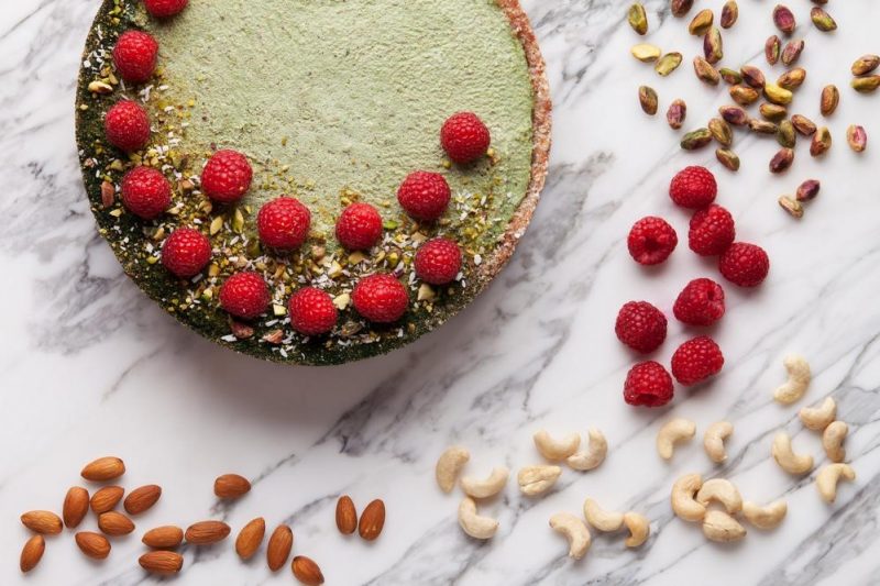 Raw Raspberry & Pistachio Tart