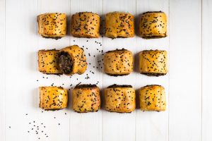 mini vegan mushroom rolls