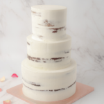 three tier naked wedding cake