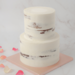 two tier naked wedding cake