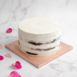 one tier half masked wedding cake